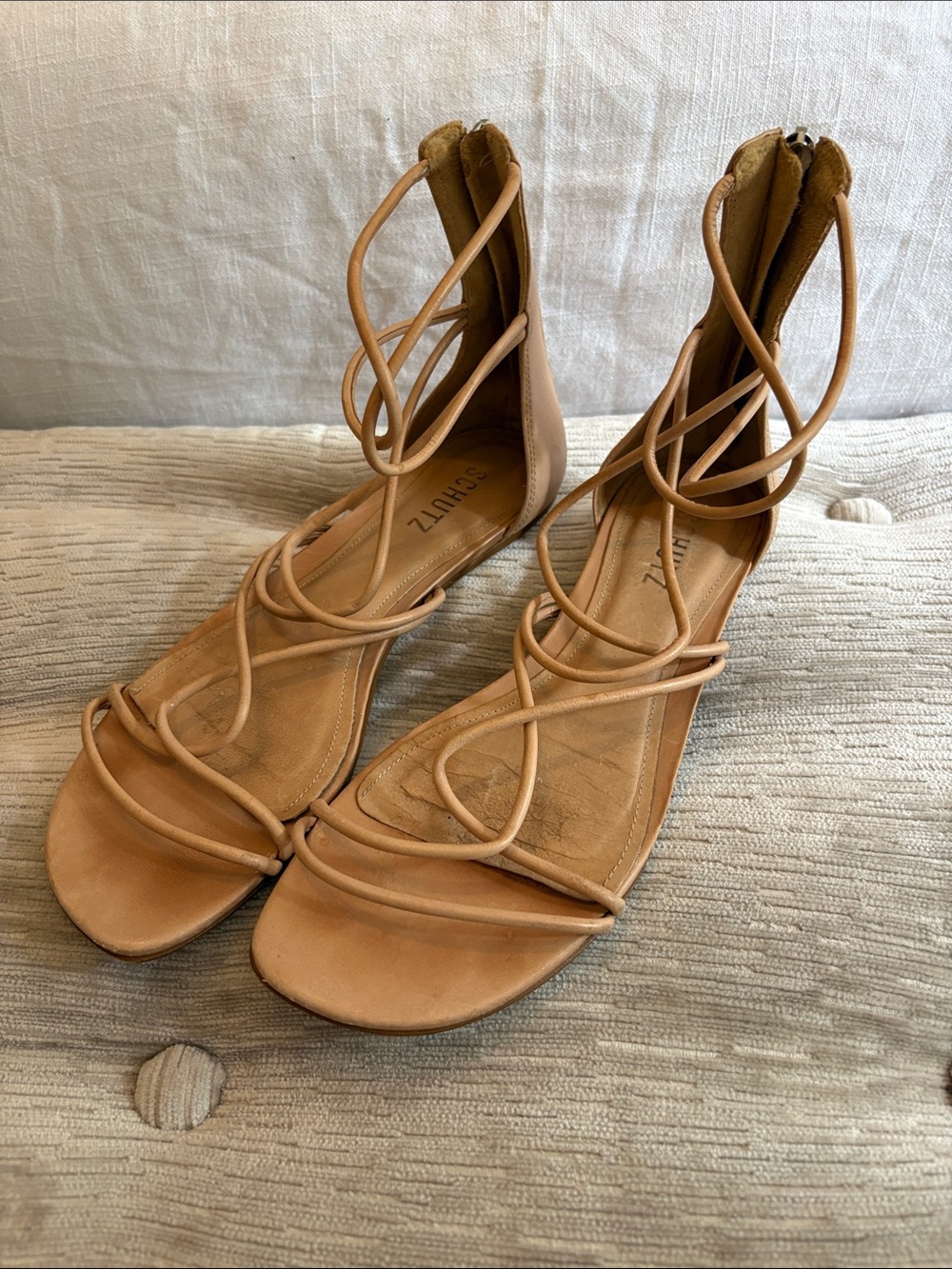SCHUTZ Tan Strappy Sandals